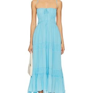 Free People Blue Taking Sides Maxi Dress